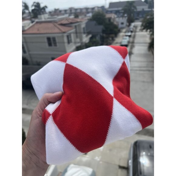 Burberry Golf v-neck red white argyle sweater M athleisure designer preppy - Picture 2 of 8